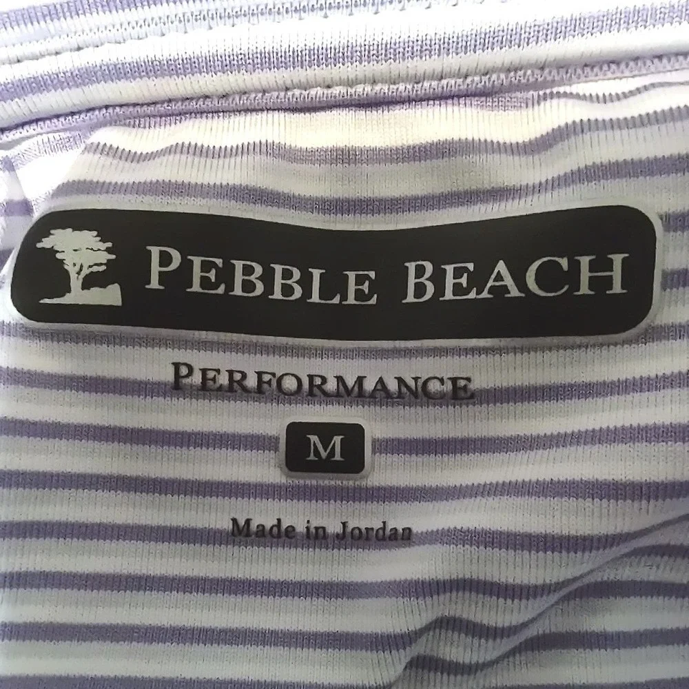 Pebble Beach Performance Golf Polo Shirt Mens Size M Short Sleeve Stretch Purple